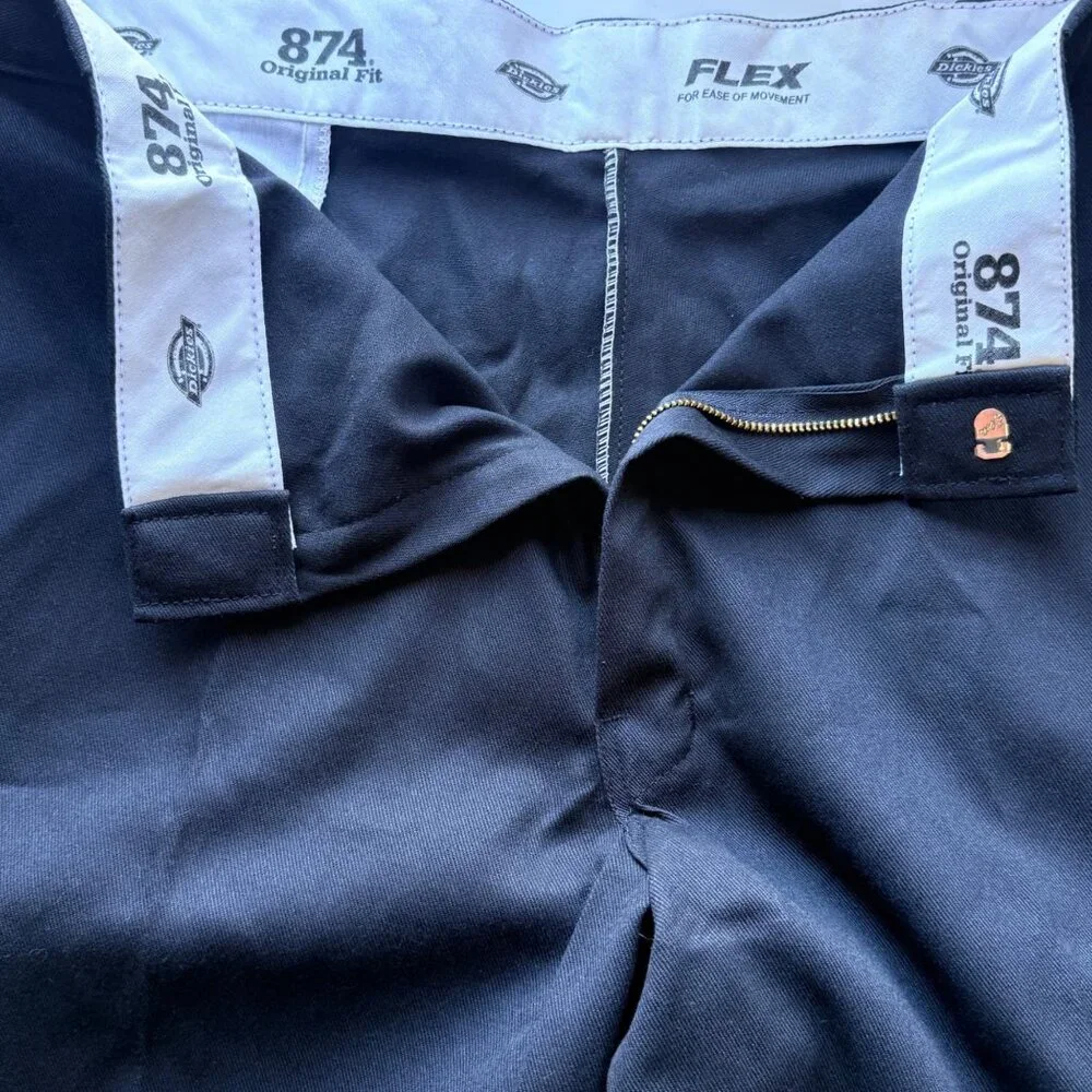Dickies 874 Work Pants Mens 44x30 Black Flex Original Fit Durable Office